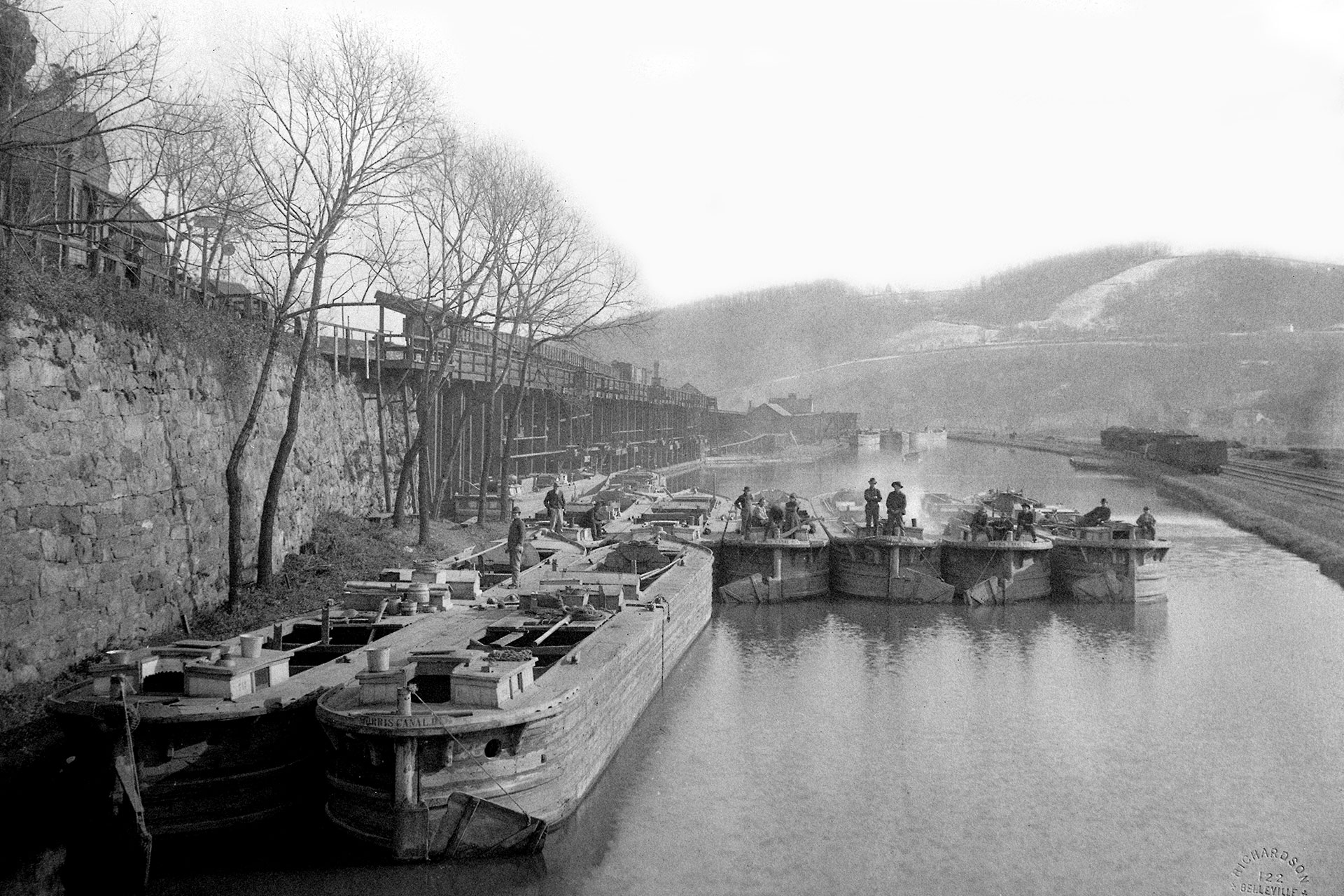 Phillipsburg: Most of the Morris Canal boats loaded their cargo from these coal loading chutes for the long trip across the state. The coal was brought in by rail and gravity was used to transfer the coal to the holds of the boats.