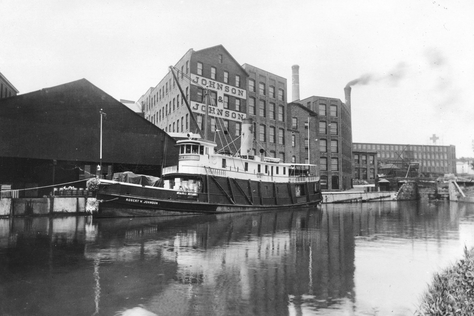 The port of New Brunswick was a busy place, with many shipyards and factories abutting the canal, including Johnson & Johnson.