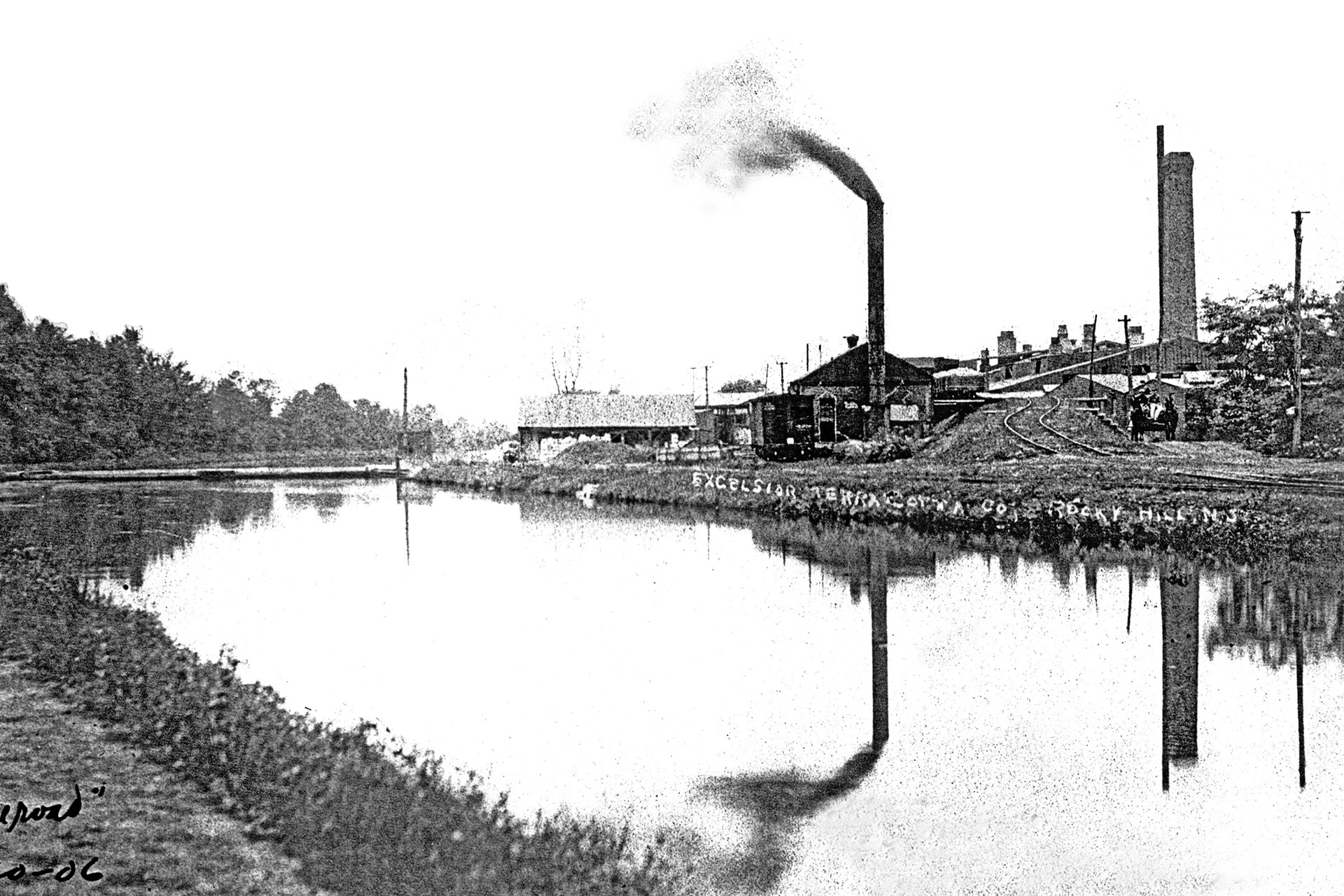 This Oct 30, 1906 photo shows the Excelsior Terra Cotta Co. at Rocky Hill. The following year it would be consolidated into the Atlantic Terra Cotta Co.