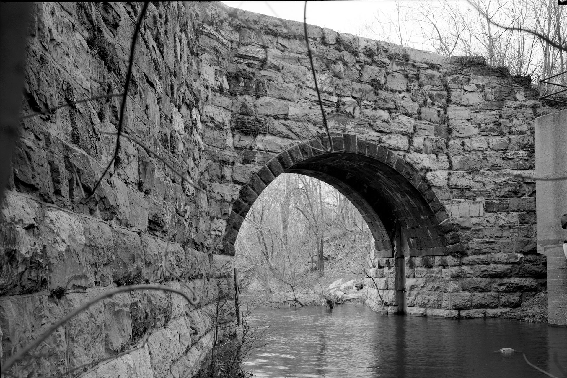 This arch on the Delaware River in Phillipsburg marked the western-most entry point to the Morris Canal. Its purpose was to keep river debris from getting into the canal and was originally outfitted with a gate to accomplish this. The arch still exists.