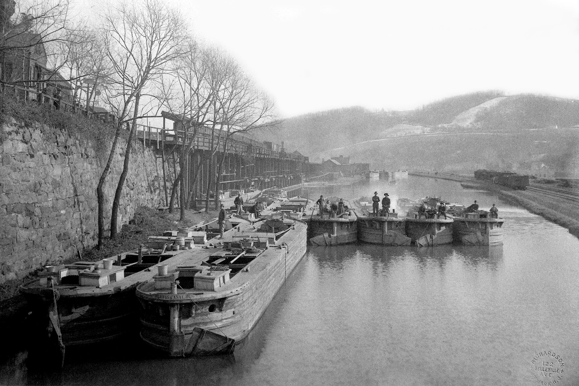 Most of the Morris Canal boats loaded their cargo from these coal loading chutes for the long trip across the state. The coal was brought in by rail and gravity was used to transfer the coal to the holds of the boats.