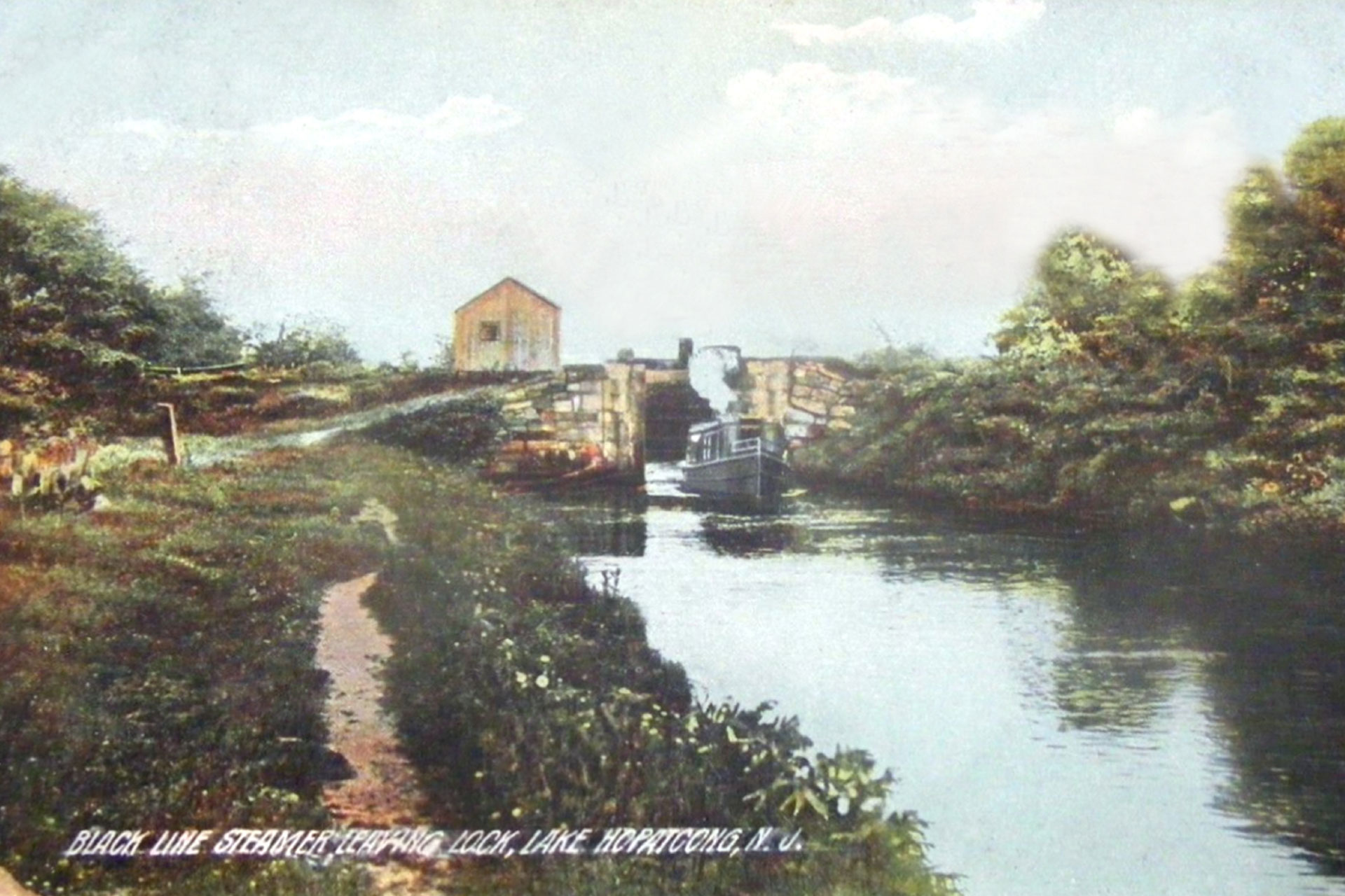 Brooklyn Lock (a corruption of ‘Brookland’, a former forge site) connected Lake Hopatcong, the primary source of water, to a navigable feeder that connected to the main line of the canal.