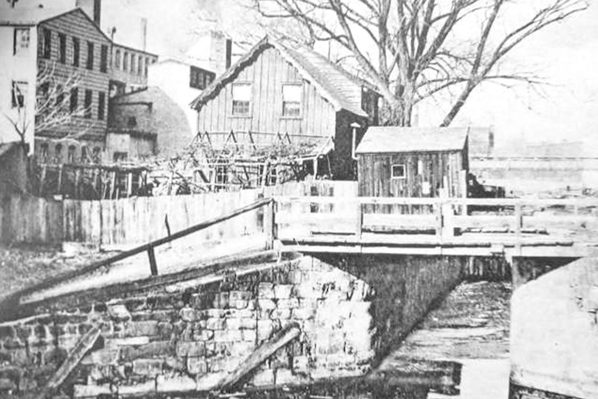 Lock 16 East in Newark was located near the current day NJ Institute of Technology. The tender’s house sits to the left of the lock.