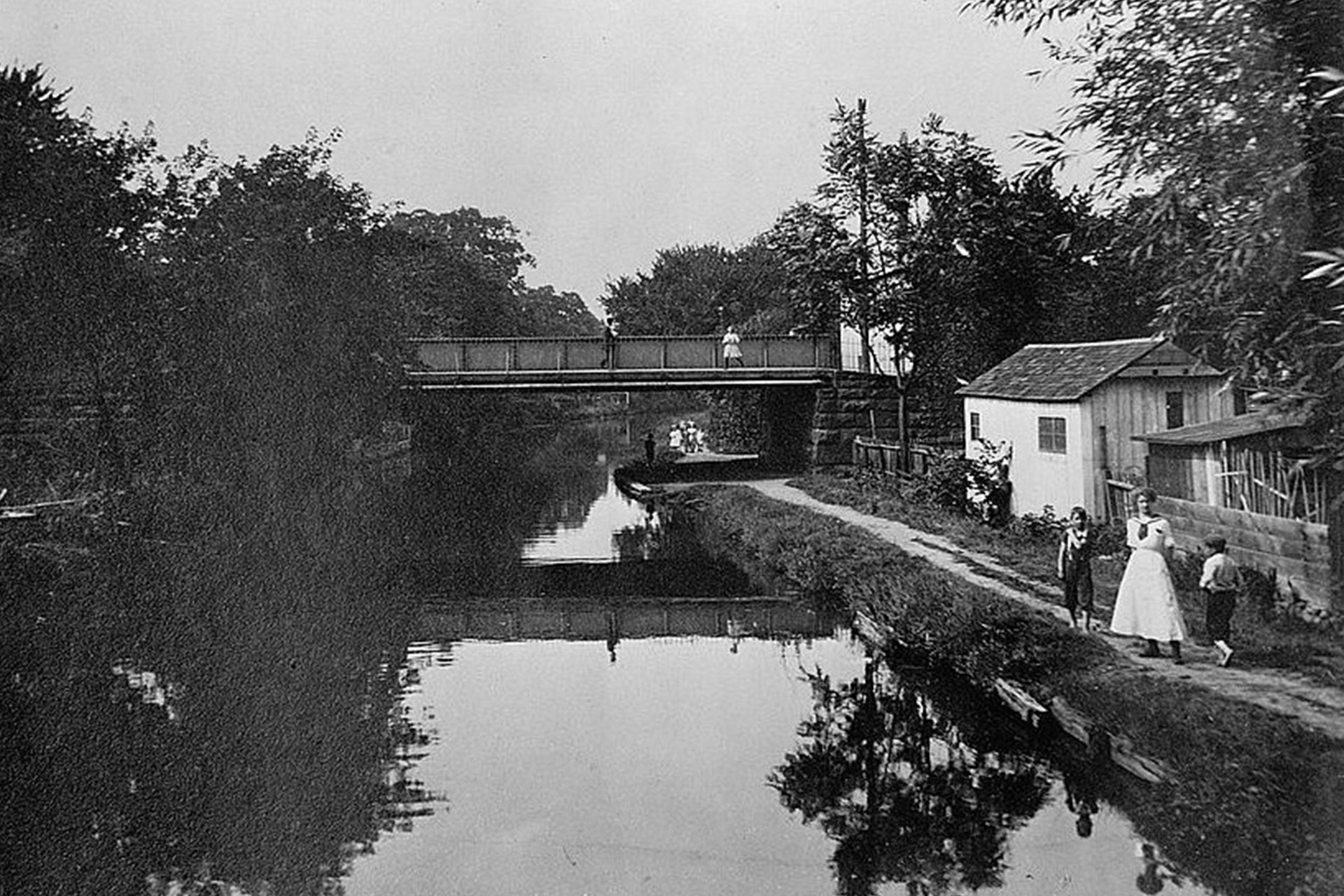 The canal followed the current path of JFK Drive in Bloomfield. This bridge seen here carried Liberty Street.